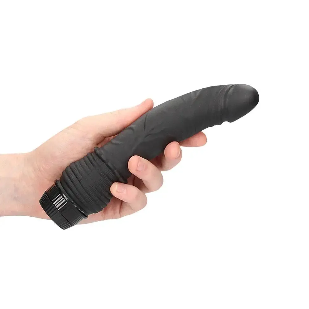 7.5-inch Shots Black Multi-speed Realistic Penis Vibrator for Her
