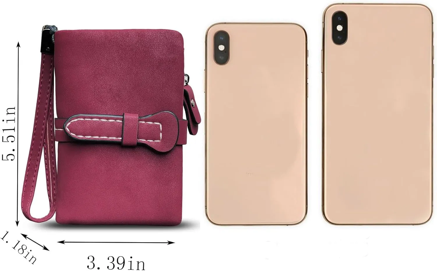 AOXONEL Women's Small Bifold Leather wallet Rfid blocking Ladies Wristlet with Card holder id window Coin Purse