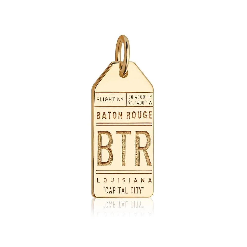 Baton Rouge Louisiana USA BTR  Luggage Tag Charm Solid Gold