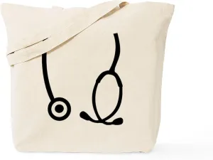 CafePress Stethoscope Doctor Tote Bag Reusable Natural Beige Canvas Shopping Bag