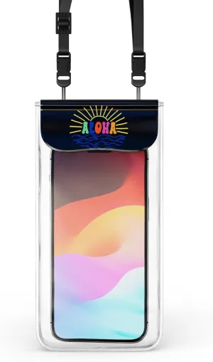C&K GLOBAL Hawaii IP68 Waterproof Phone Pouch - Aloha-Inspired Dry Bag Case for iPhone 16 15 14 13 Pro & Galaxy S25 S24 S23 - Made in Korea, Universal Waterproof Case with Detachable Lanyard (Black)