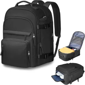 Carry on Backpack, Extra Large 40L Travel Backpack Flight Approved for Men Women, Expandable Weekender Bag Fits 17 Inch Notebook, College Business Casual Daypack with Shoe Bag, Black
