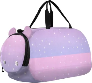 Childish Star Peach Purple Duffel Gym Bags with Shoes Compartment Multifunctional Carry on Luggage for Travel, Sports, Duffel, Weekender bolsa para hombre