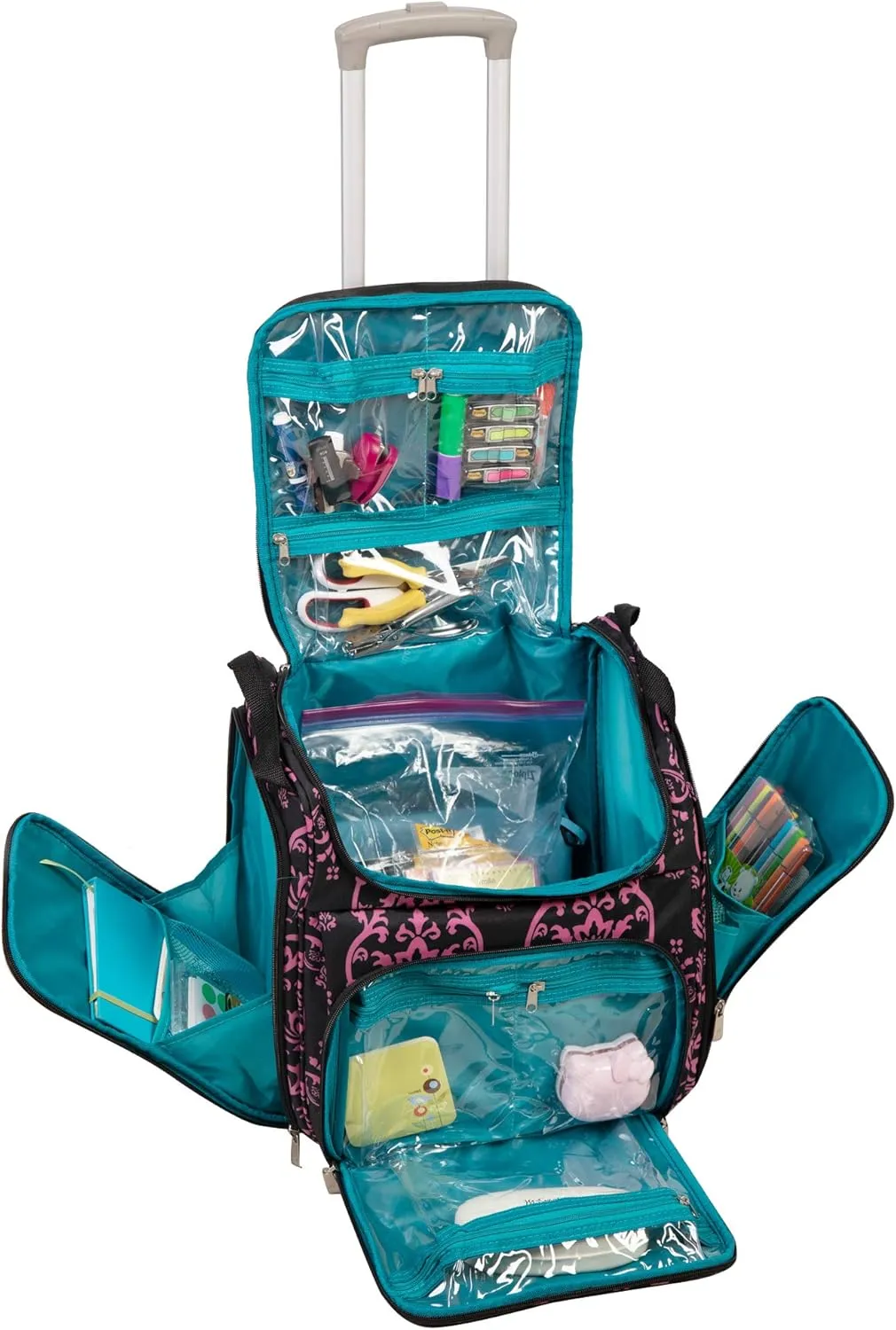 Crafters Tote Bag Organizer, Storage Bag for Craft Supply, and Scrapbooking Carrier w/Handle and Wheels