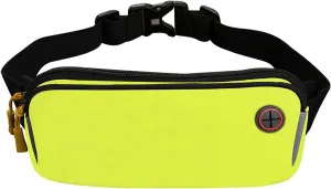 Fanny Pack for Men & Women - Lightweight Sports Pockets,Diving Fabrics,Outdoor Waterproof Mobile Phone Bag for Walking Cycling (Yellow,23.5 * 11cm)