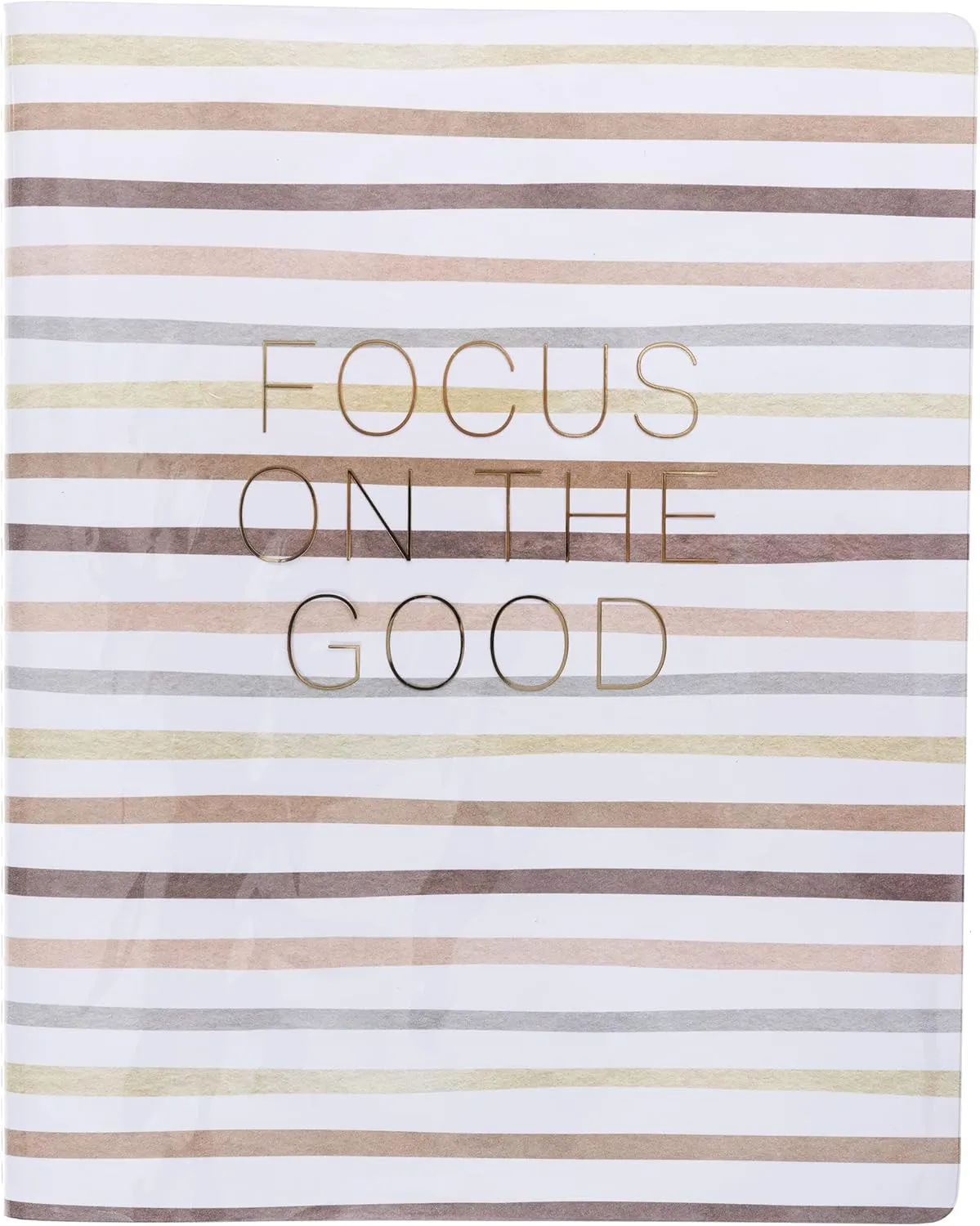 Graphique Weekly Vinyl Journal - Focus Design - 8" x 10", 120 Lined Pages - Features Year in Review Page, Gold Foil