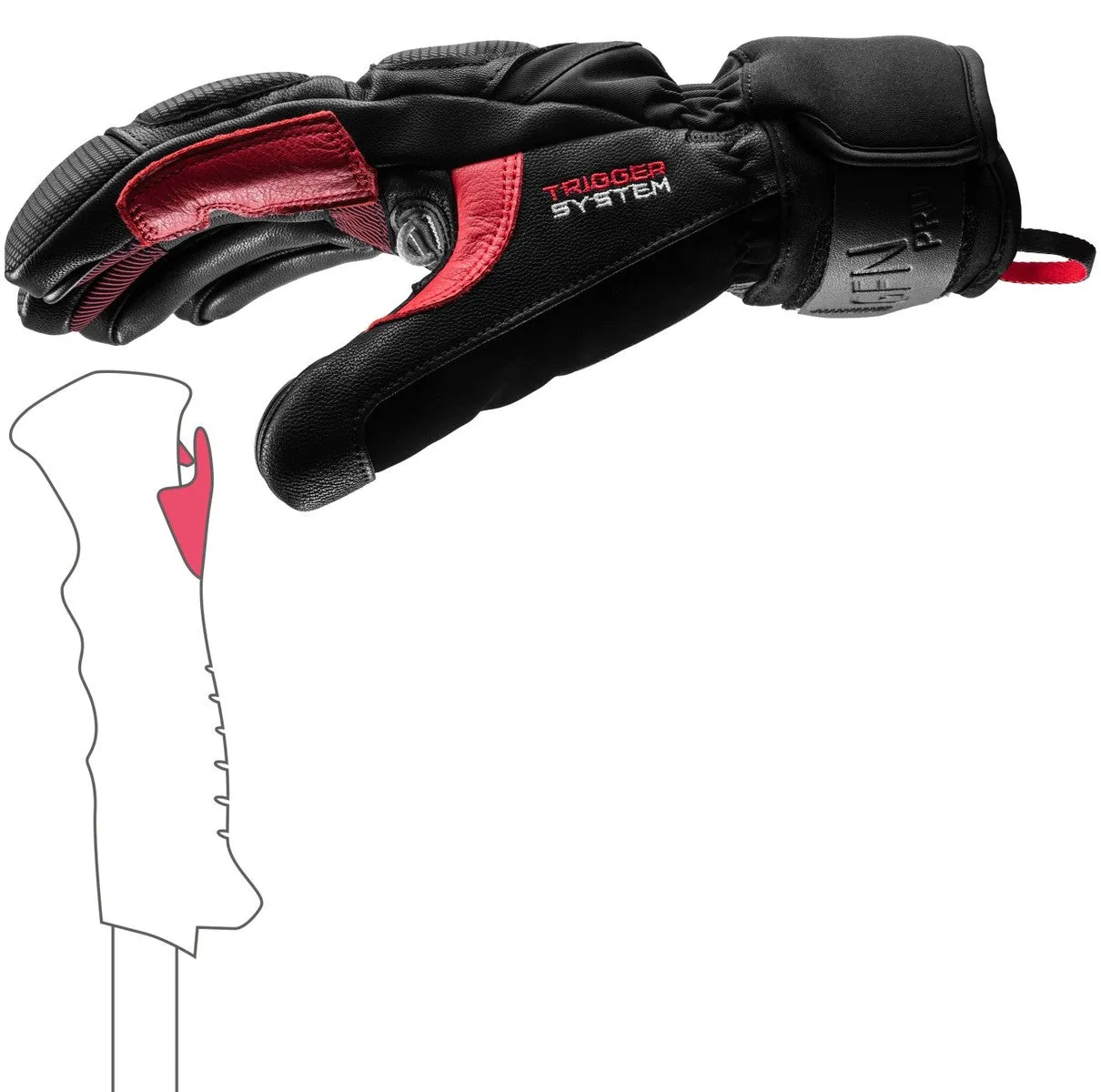 LEKI Griffin Pro 3D skihandschoenen zwart/rood