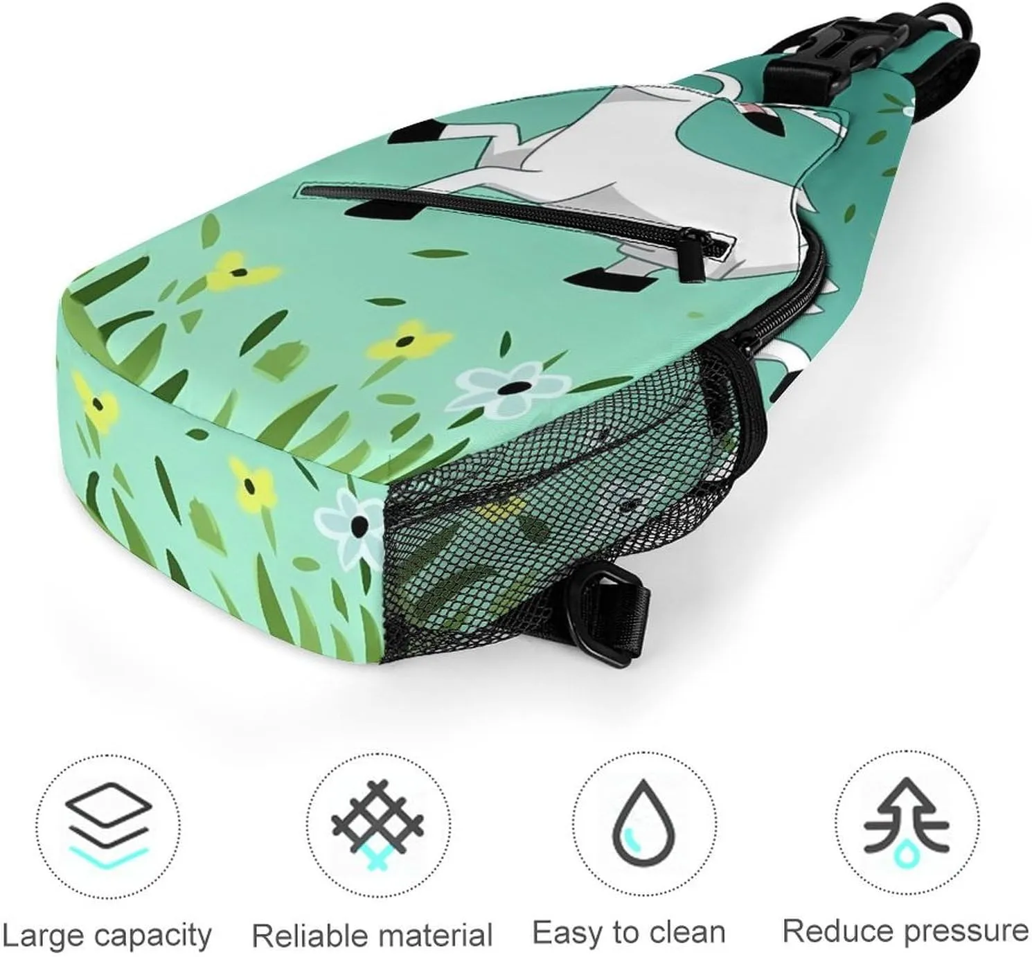 Lightweight Chest Bag Crossbody Bag Goat Frolic Sling Backpack for Women Men Sports Travel