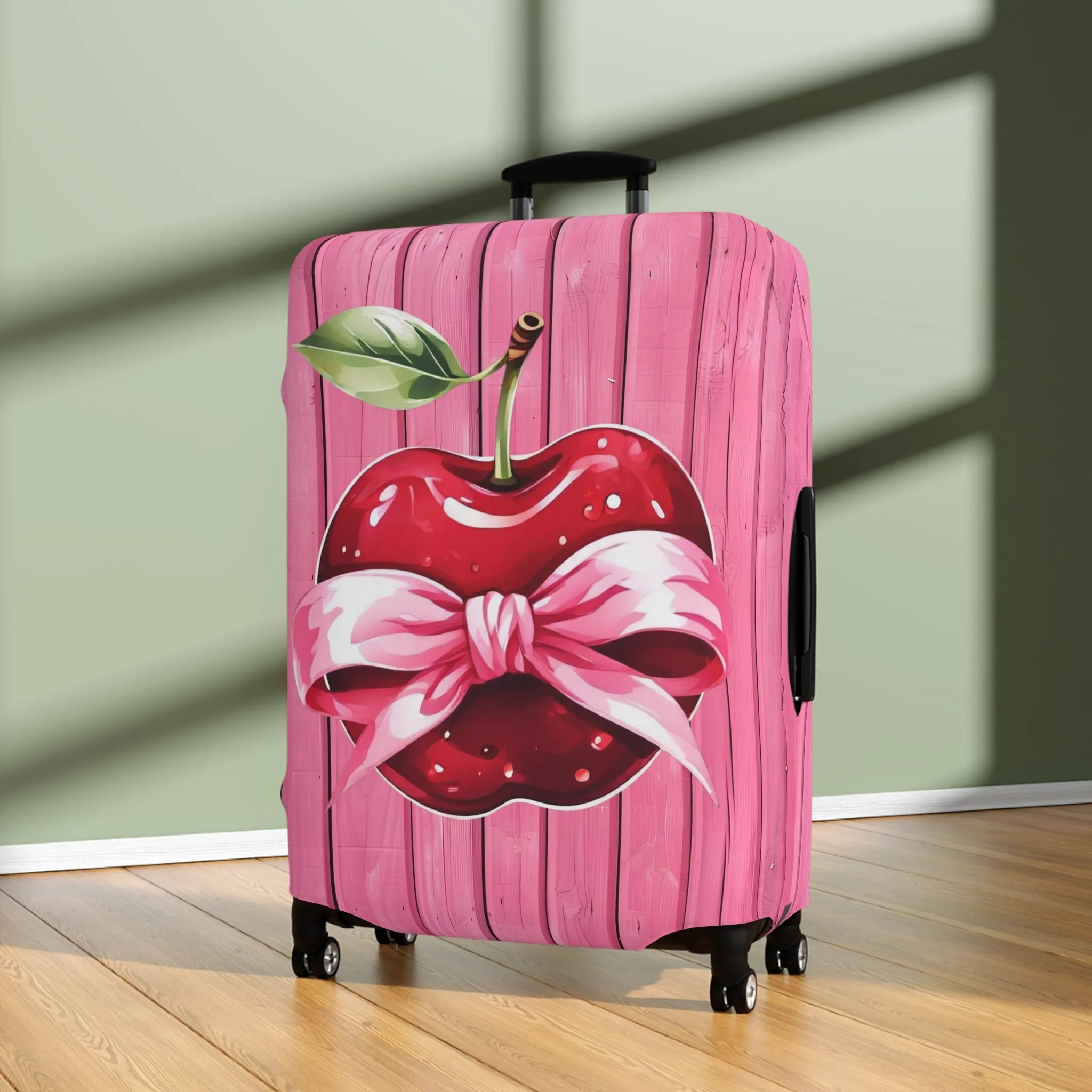 Luggage Cover, Rockabilly, Coquette, Pink Timber, Apple and Ribbon, awd-2526