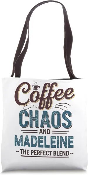 Madeleine Personalized Cute Coffee Girls Madeleine Name Tote Bag