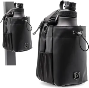 Magnetic Gym Bag for Men and Women  Sling Bottle Bag with Magnetic Attachment | Water Bottle Holder, Gym Pouch, Crossbody Bag for Sports & Travel, (Black - 64oz)