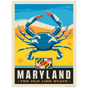 Maryland Old Line State Blue Crab Vinyl Sticker