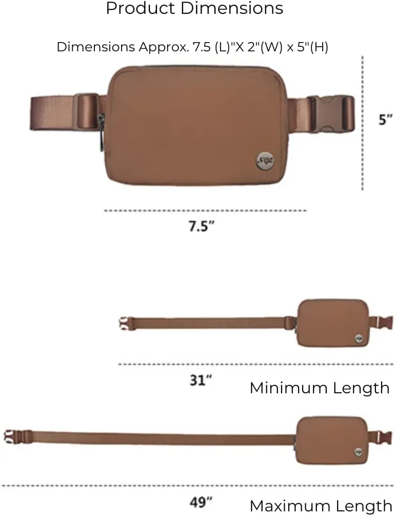 NGIL Mini Belt Bag for Women Crossbody Pack Workout Traveling Running Hiking Waist Bag with Adjustable Strap(Brown)