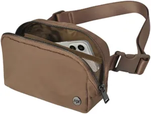 NGIL Mini Belt Bag for Women Crossbody Pack Workout Traveling Running Hiking Waist Bag with Adjustable Strap(Brown)