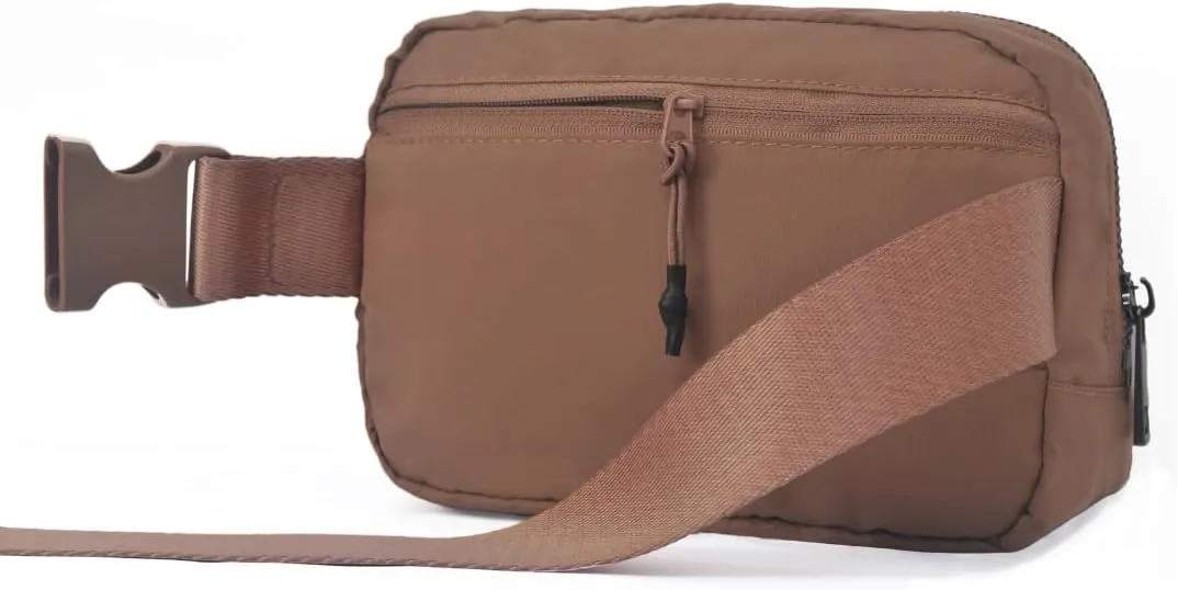 NGIL Mini Belt Bag for Women Crossbody Pack Workout Traveling Running Hiking Waist Bag with Adjustable Strap(Brown)