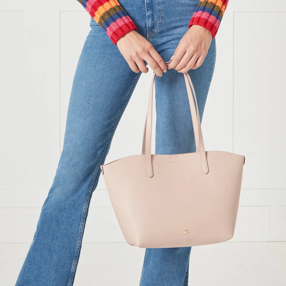 PEBBLE PINK LEATHER SMALL IVY TOTE BAG