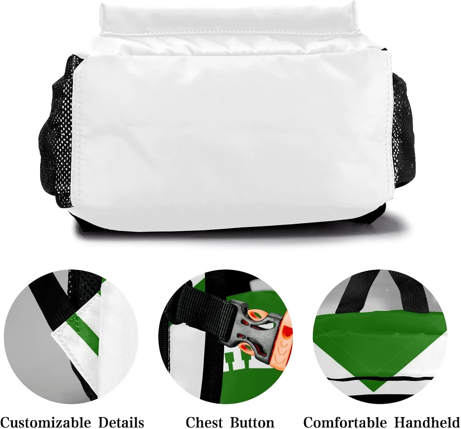 Personalized Custom Cheer Cheerleader Green Backpack Lightweight Travel Hiking Causual Bag With Name