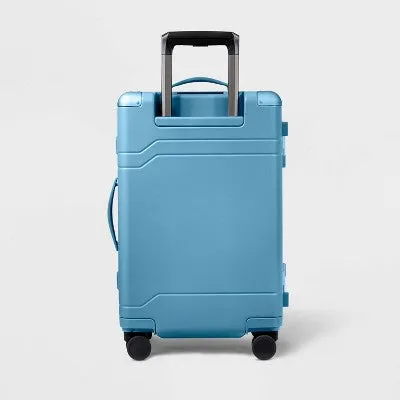 Signature Hardside Trunk Carry On Spinner Suitcase Blue - Open Story