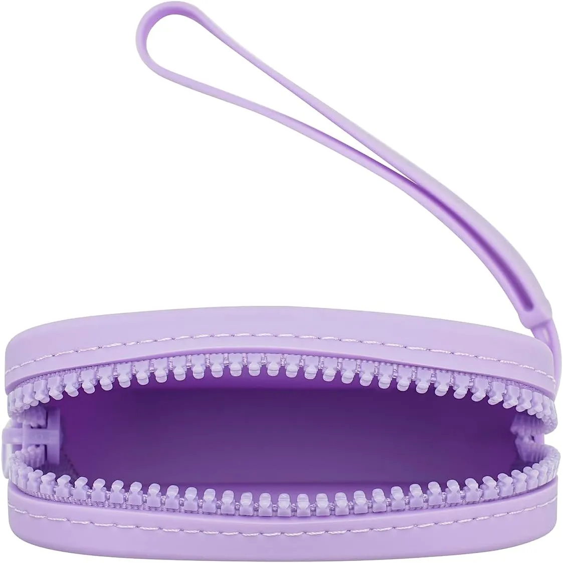 Small Square Portable Silicone Makeup Bag for Women Girls, Small Travel Lovely Waterproof Toiletry Cosmetic Bag, Zipper Closure Organizer Makeup Case with Handle (Purple)