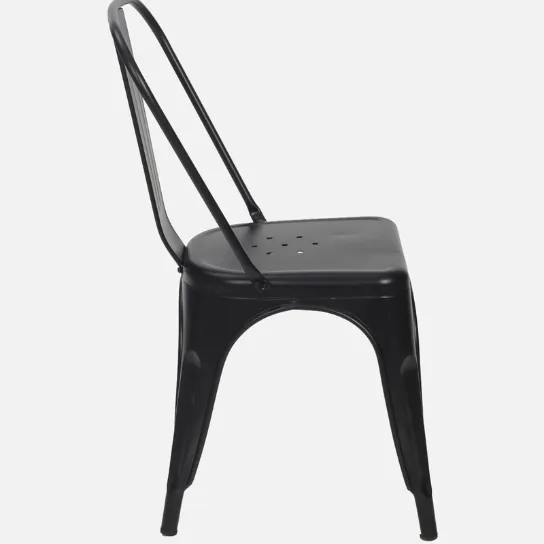 The Attic Metal Tolix Chair Set of 2 Industrial Seating at Its Finest Black