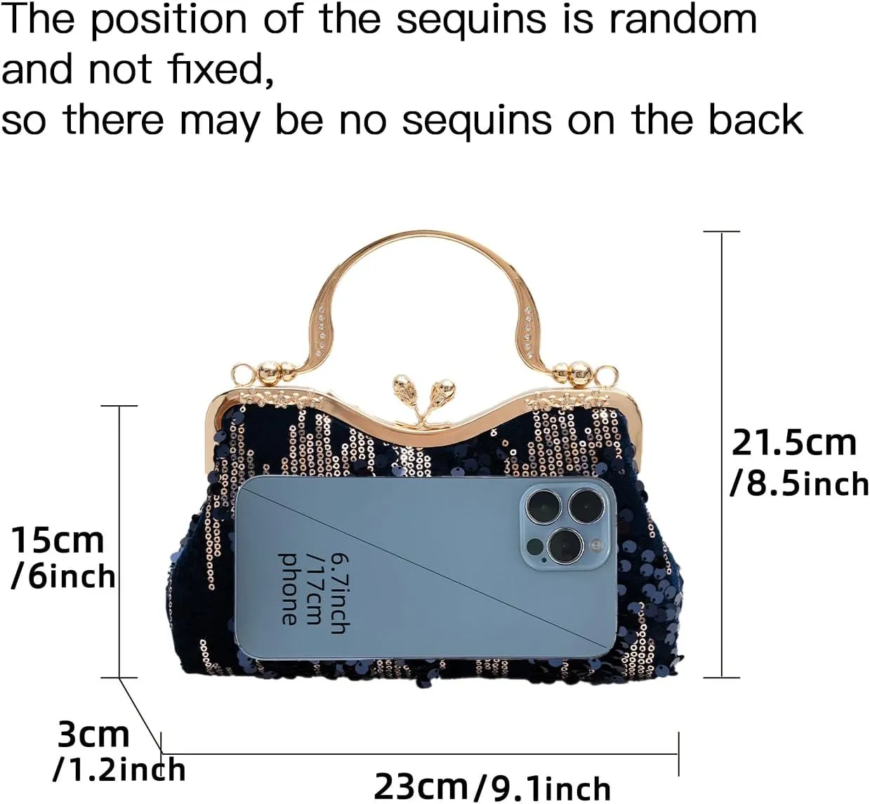 Vintage sequined velvet evening bag flower hardware handbag suitable for banquet wedding party formal occasions