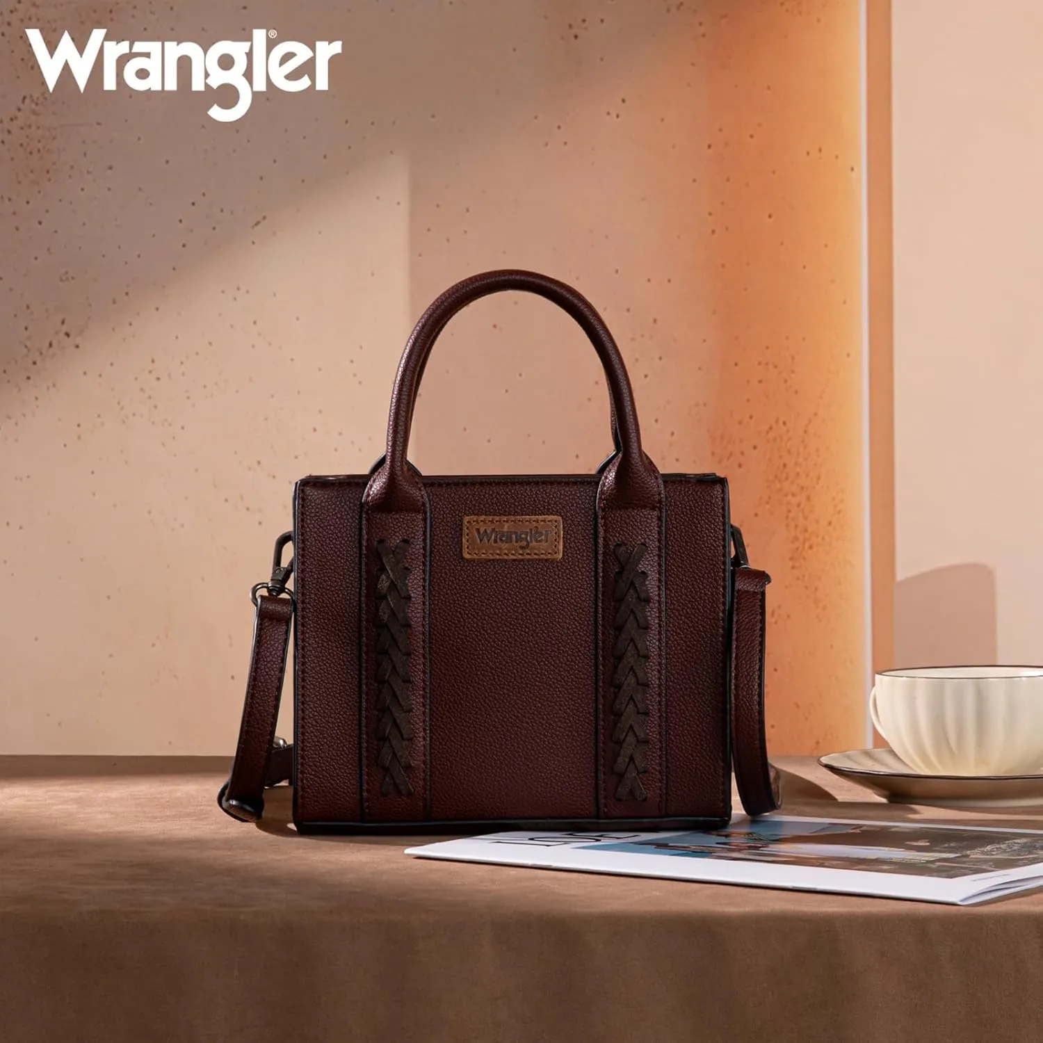 Wrangler Mini Crossbody Purse for Women Cute Small Tote Bag Shoulder Handbag Ladies Top Handle Satchel with Adjustable Strap