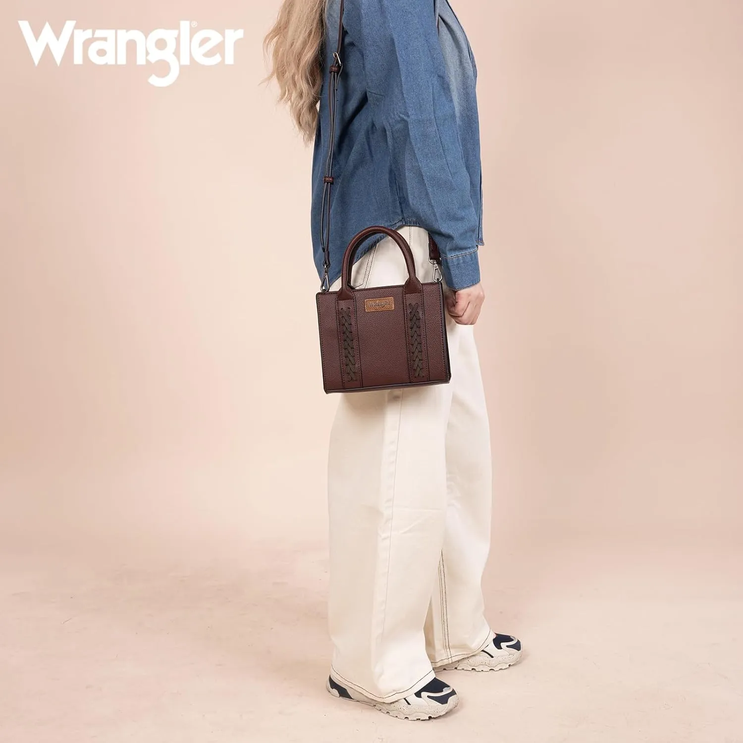 Wrangler Mini Crossbody Purse for Women Cute Small Tote Bag Shoulder Handbag Ladies Top Handle Satchel with Adjustable Strap
